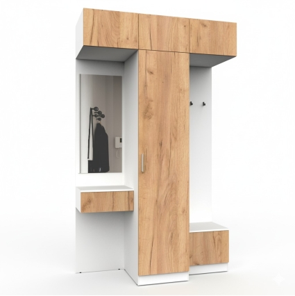 Набор мебели для прихожей "Марсель-254" МР 01-254 В2490 Ш1500 Г580 (ЛДСП Дуб крафт золотой)